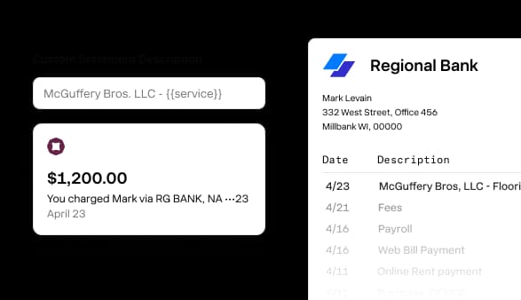 Custom statement descriptor a vendor sees on their bank statement