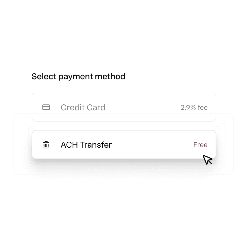 Free ACH bank transfers instead of Square 1% fee